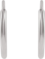 14K White Gold Flexible Endless Tube 10 mm Hoop Earrings