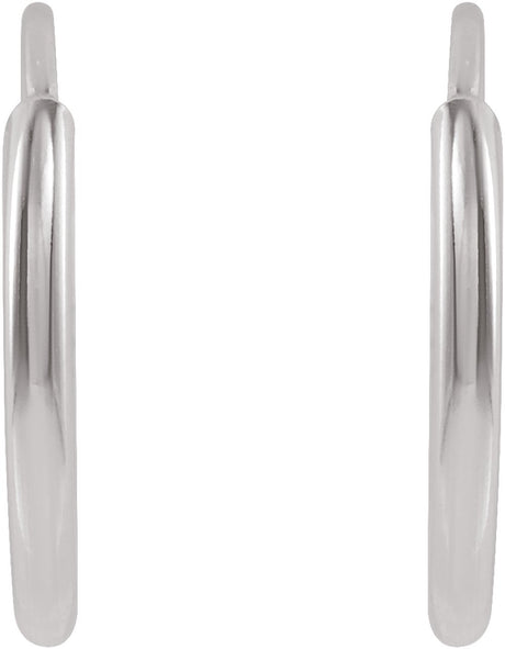 14K White Gold Flexible Endless Tube 10 mm Hoop Earrings