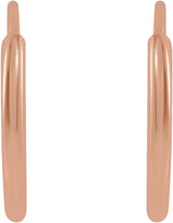 14K Rose Gold Flexible Endless Tube 10 mm Hoop Earrings