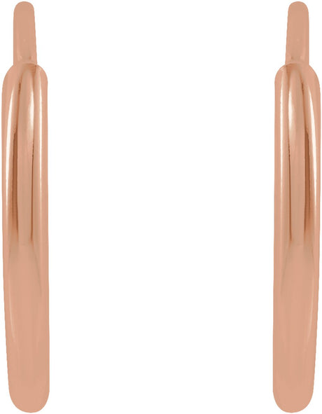 14K Rose Gold Flexible Endless Tube 10 mm Hoop Earrings