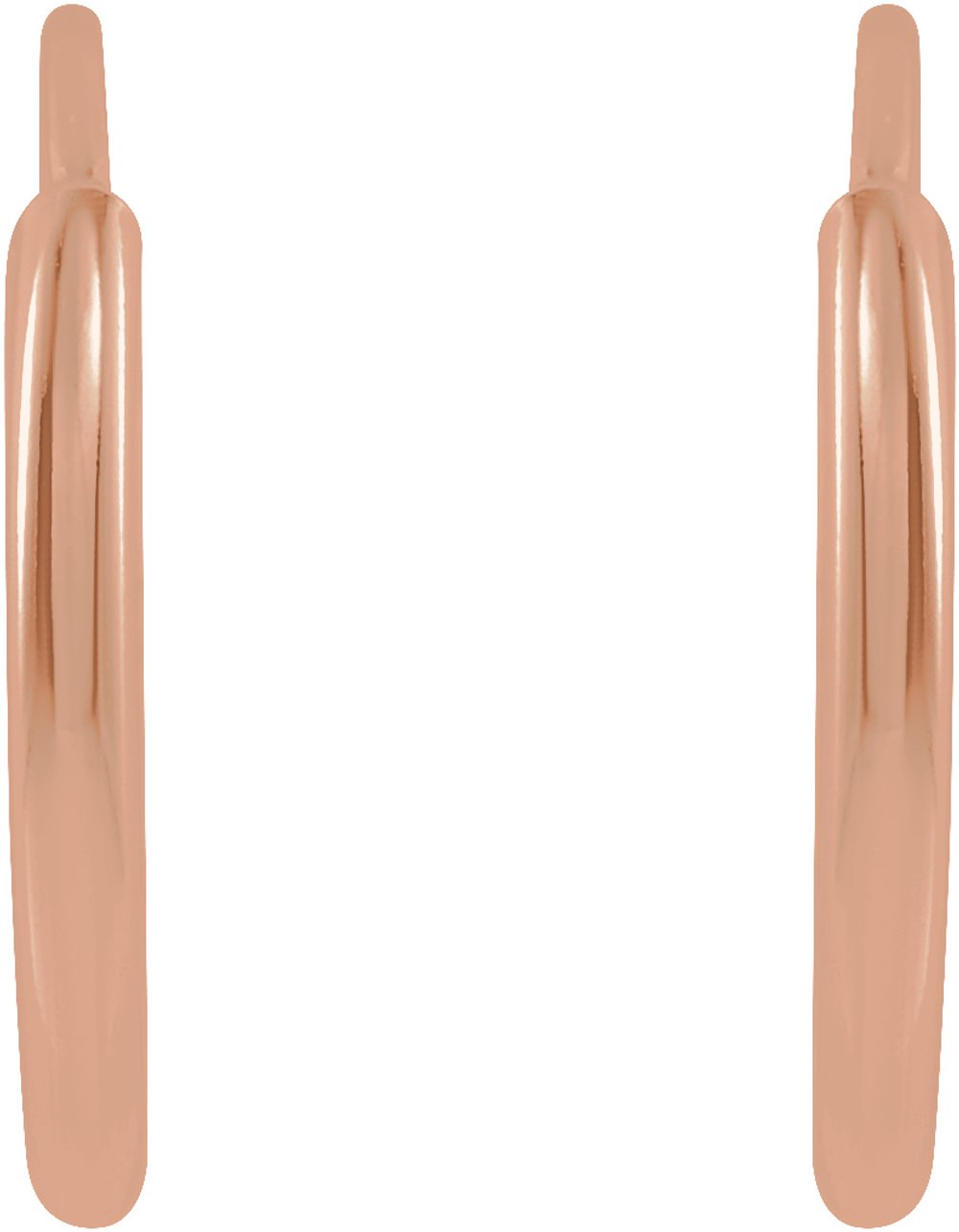 14K Rose Flexible Endless Tube 10 mm Hoop Earrings