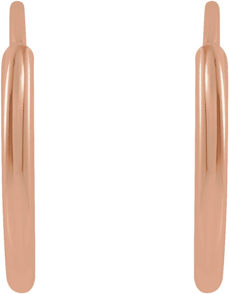 14K Rose Flexible Endless Tube 10 mm Hoop Earrings