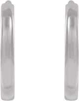 14K White Hinged 10 mm Hoop Earrings