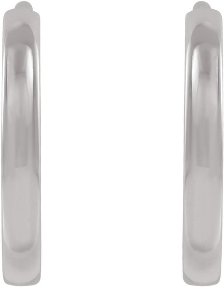 14K White Hinged 10 mm Hoop Earrings