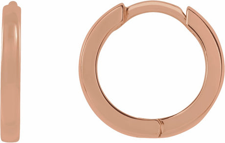 14K Rose Hinged 10 mm Hoop Earrings