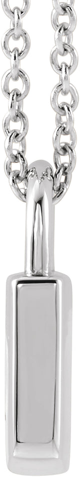 Sterling Silver Engravable Lock 16-18" Necklace
