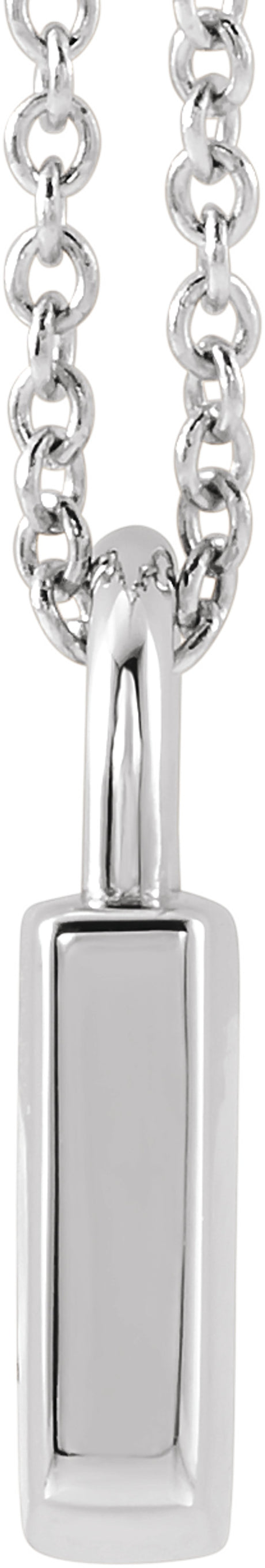 14K White Gold Engravable Lock 16-18" Necklace
