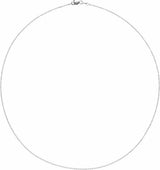 14K White Gold 1 mm Diamond-Cut Cable 24" Chain