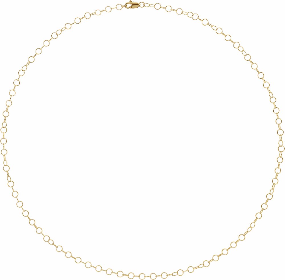 14K Yellow Gold 3.5 mm Round Cable 18" Chain 