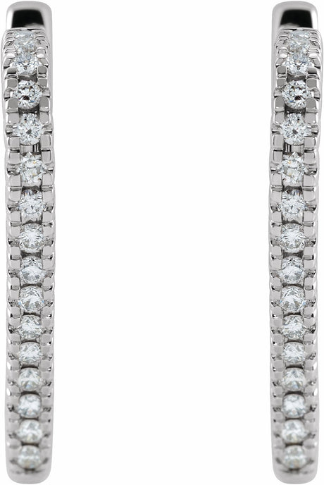 14K White Gold 5/8 CTW Natural Diamond Heart Earrings