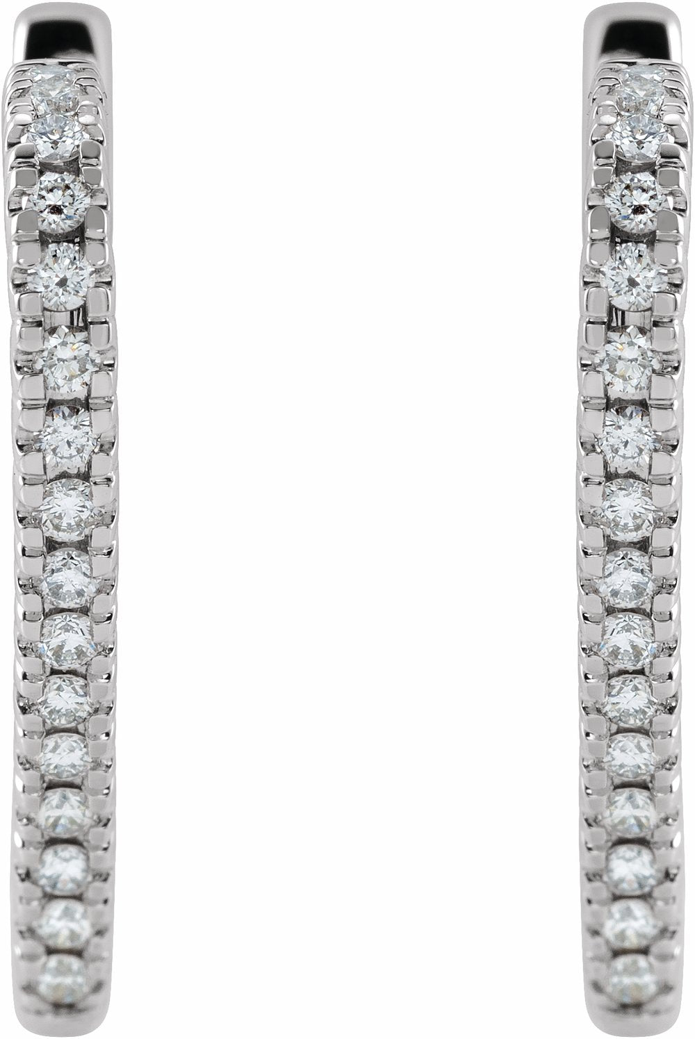 14K White Gold 5/8 CTW Natural Diamond Heart Earrings