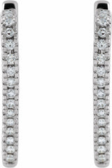14K White Gold 5/8 CTW Natural Diamond Heart Earrings