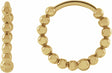 14K Yellow Gold Beaded 11 mm Hoop Earrings