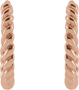 14K Rose Rope 11 mm Hoop Earrings