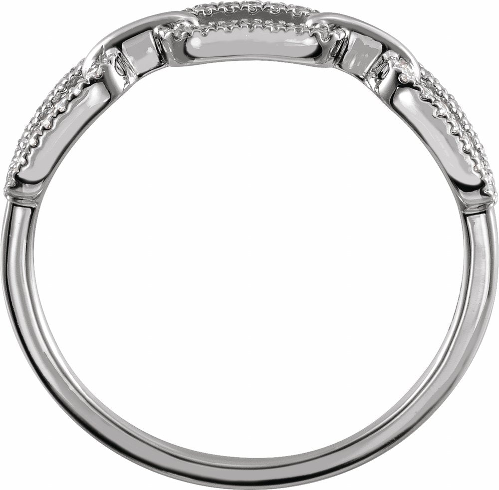 14K White Gold 1/6 CTW Natural Diamond Chain Link Ring