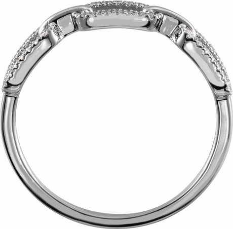 14K White 1/6 CTW Natural Diamond Chain Link Ring