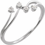 14K White 1/10 CTW Natural Diamond Bypass Ring