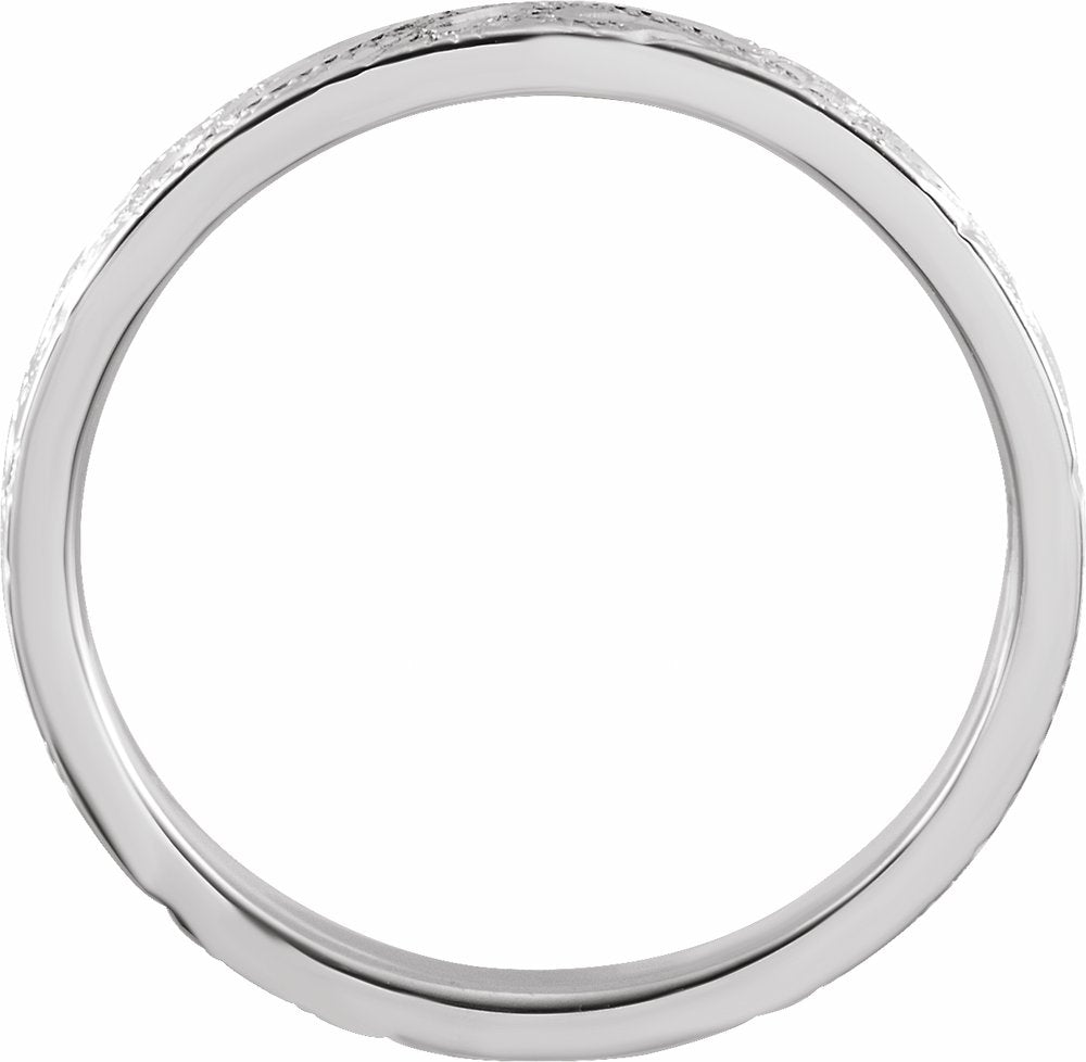 14K White Gold 2 mm Hand-Engraved Band Size 7