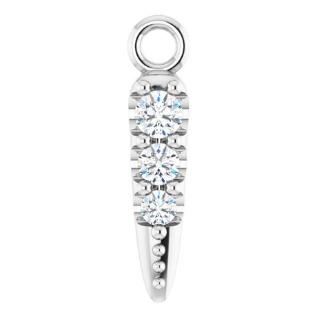 14K White .04 CTW Natural Diamond Spike Dangle