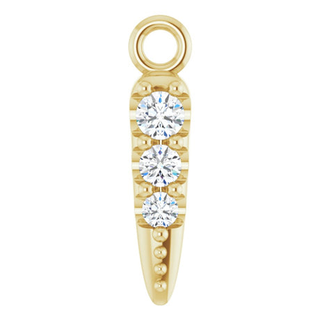 14K Yellow .04 CTW Natural Diamond Spike Dangle