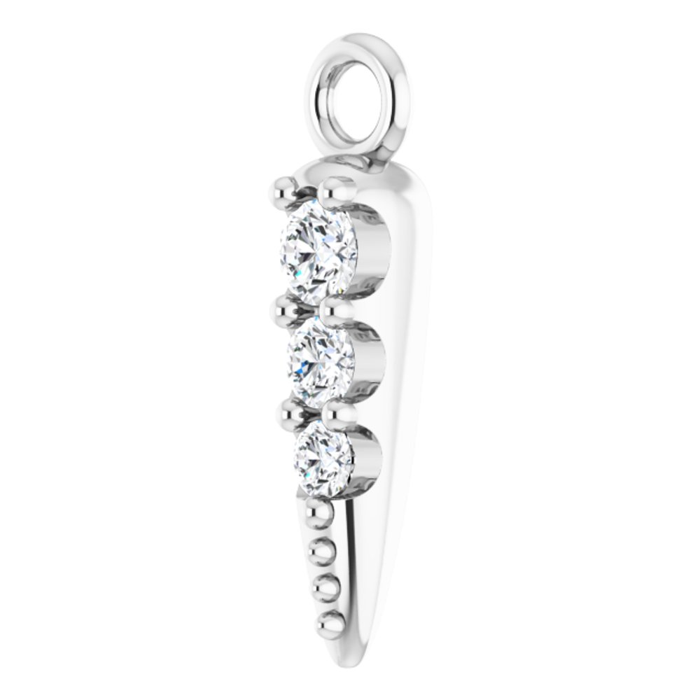 14K White .04 CTW Natural Diamond Spike Dangle