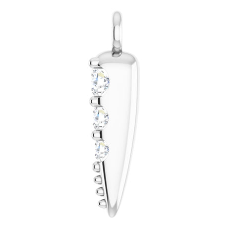 14K White .04 CTW Natural Diamond Spike Dangle