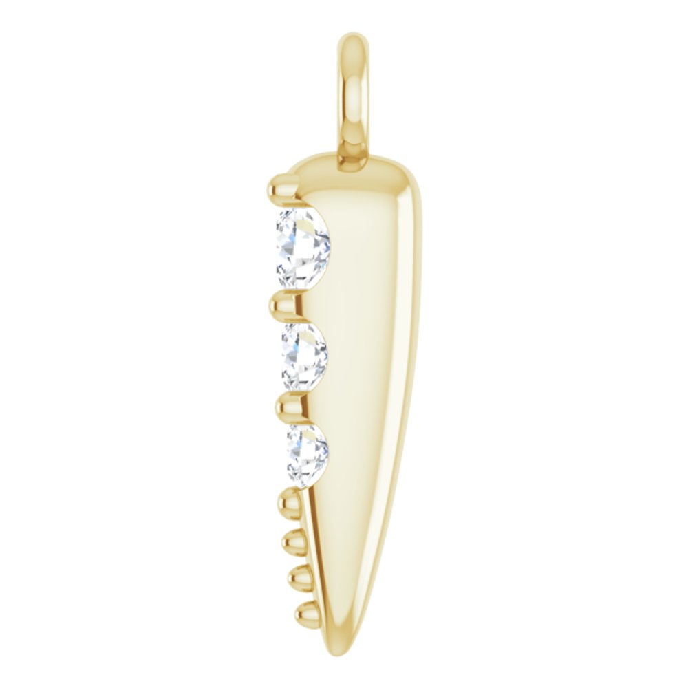 14K Yellow .04 CTW Natural Diamond Spike Dangle