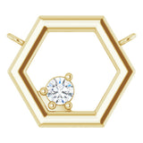 14K Yellow .06 CT Natural Diamond Honeycomb Necklace Center