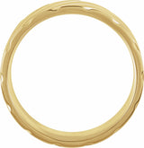 14K Yellow 8 mm Diagonal Grooved Comfort-Fit Flat Band Size 6.5