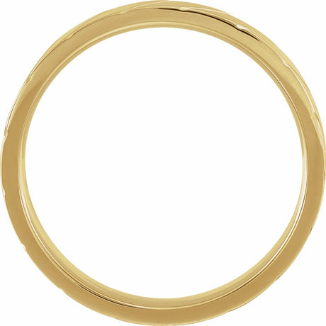10K Yellow 6 mm Diagonal Grooved Comfort-Fit Flat Band Size 9.5