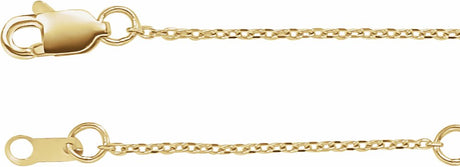 14K Yellow Gold 1 mm Adjustable Diamond-Cut Cable 16-18" Chain