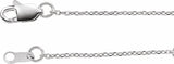 14K White Gold 1 mm Adjustable Diamond-Cut Cable 16-18" Chain