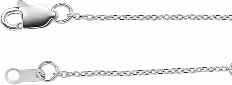 14K White Gold 1 mm Adjustable Diamond-Cut Cable 16-18" Chain