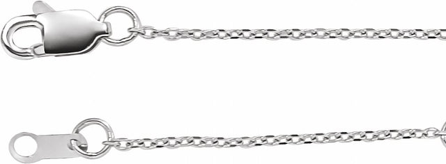 14K White Gold 1 mm Adjustable Diamond-Cut Cable 16-18" Chain