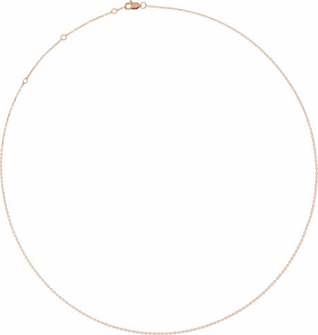 14K Rose Gold 1 mm Adjustable Diamond-Cut Cable 16-18" Chain