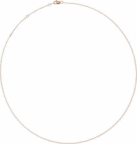 10K Rose 1 mm Diamond-Cut Cable 20" Chain