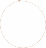 14K Rose 1 mm Adjustable Diamond-Cut Cable 16-18" Chain