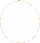 14K Yellow 1 mm Diamond-Cut Cable 18" Chain