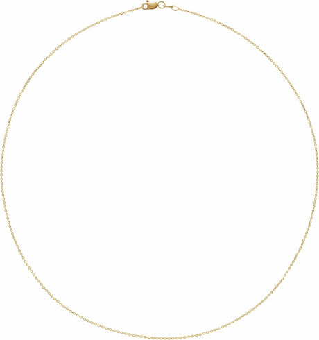14K Yellow Gold 1 mm Diamond-Cut Cable 16" Chain