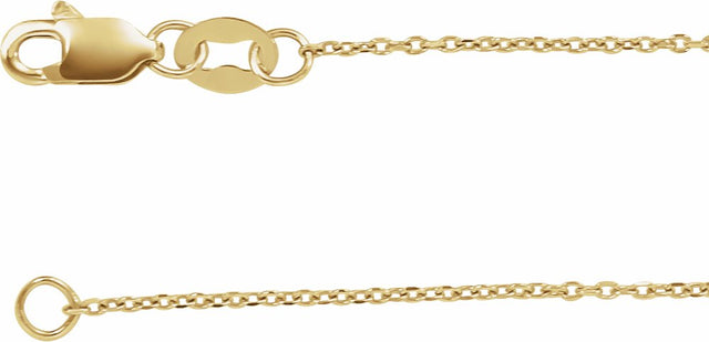 10K Yellow 1 mm Diamond-Cut Cable 24" Chain