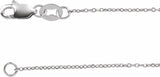 14K White Gold 1 mm Diamond-Cut Cable 18" Chain