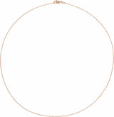 10K Rose 1 mm Diamond-Cut Cable 20" Chain