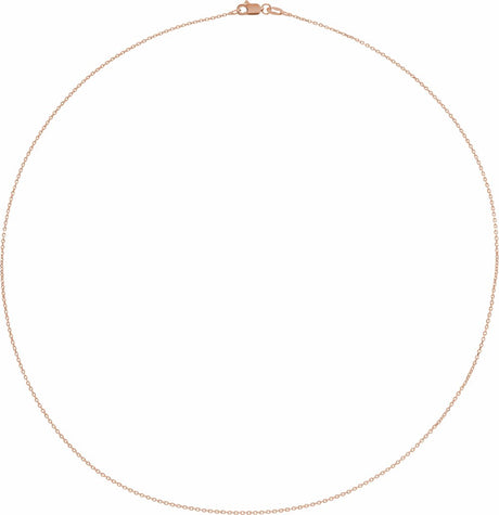 10K Rose Gold 1 mm Diamond-Cut Cable 18" Chain