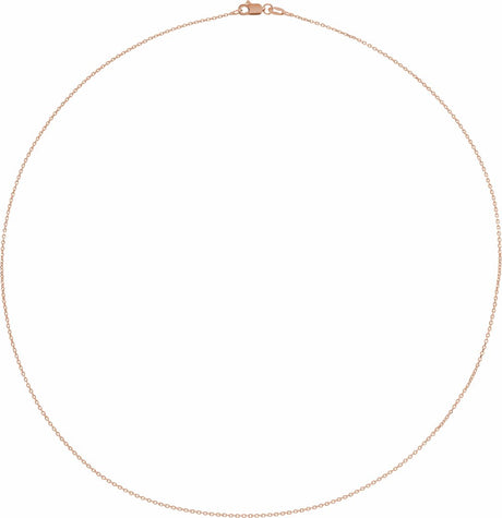 18K Rose 1 mm Diamond-Cut Cable 20" Chain