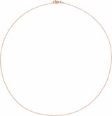 10K Rose Gold 1 mm Diamond-Cut Cable 18" Chain