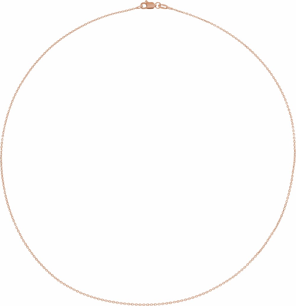 14K Rose Gold 1 mm Diamond-Cut Cable 18" Chain