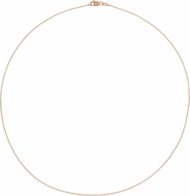 14K Rose Gold 1 mm Diamond-Cut Cable 20" Chain