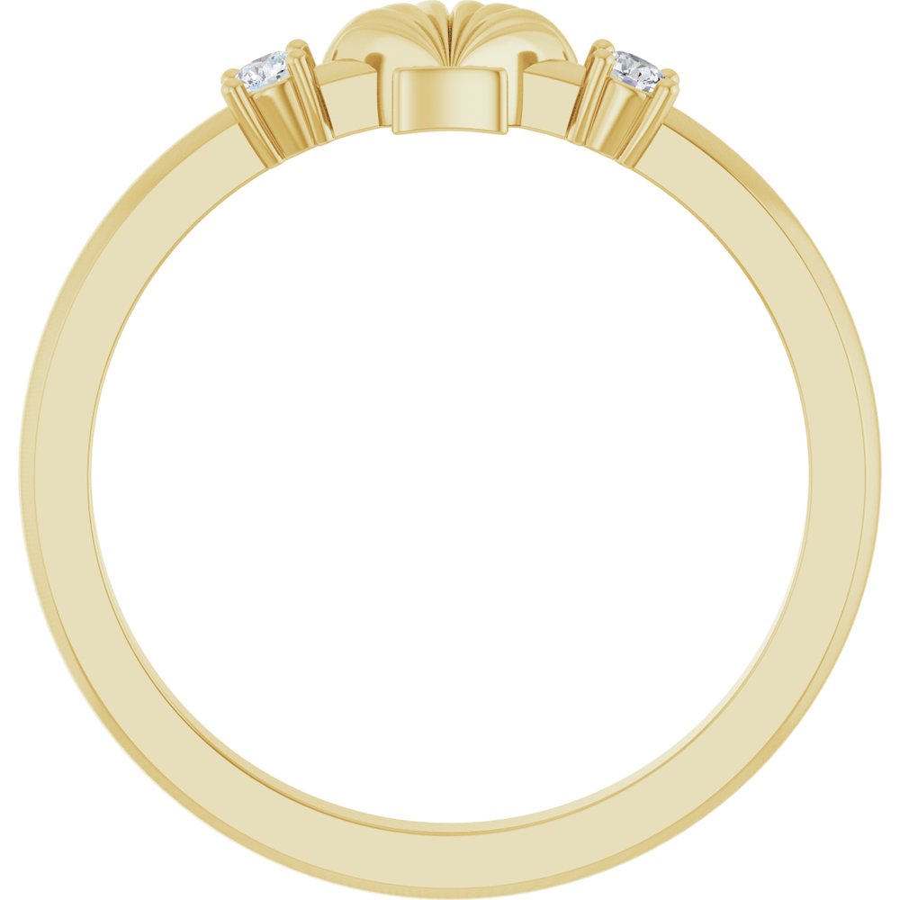14K Yellow .06 CTW Natural Diamond Seashell Ring