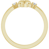 14K Yellow .06 CTW Natural Diamond Seashell Ring