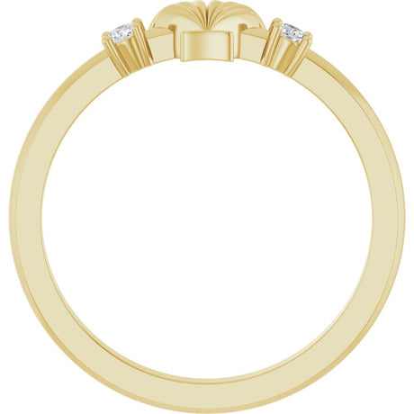 14K Yellow .06 CTW Natural Diamond Seashell Ring